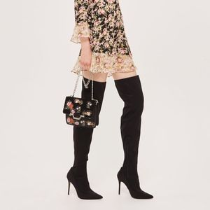 Topshop Office Black Bellini Stretch Boots